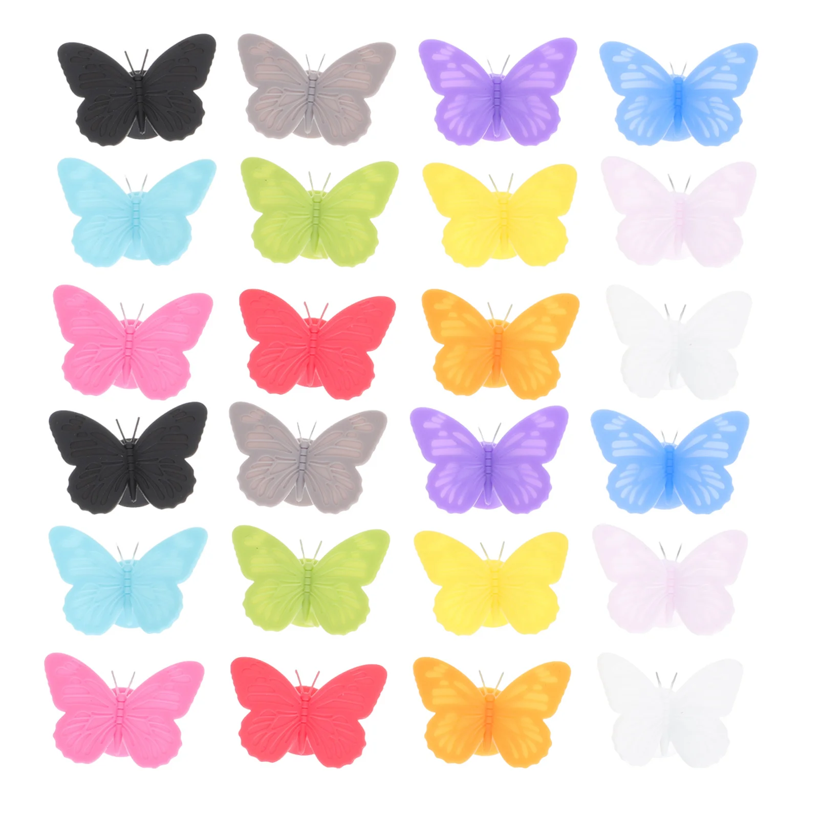 

24Pcs Silicone Drink Markers Butterfly-Shaped Glass Charms with Strong Suction Base for Parties Weddings and Social Gatherings
