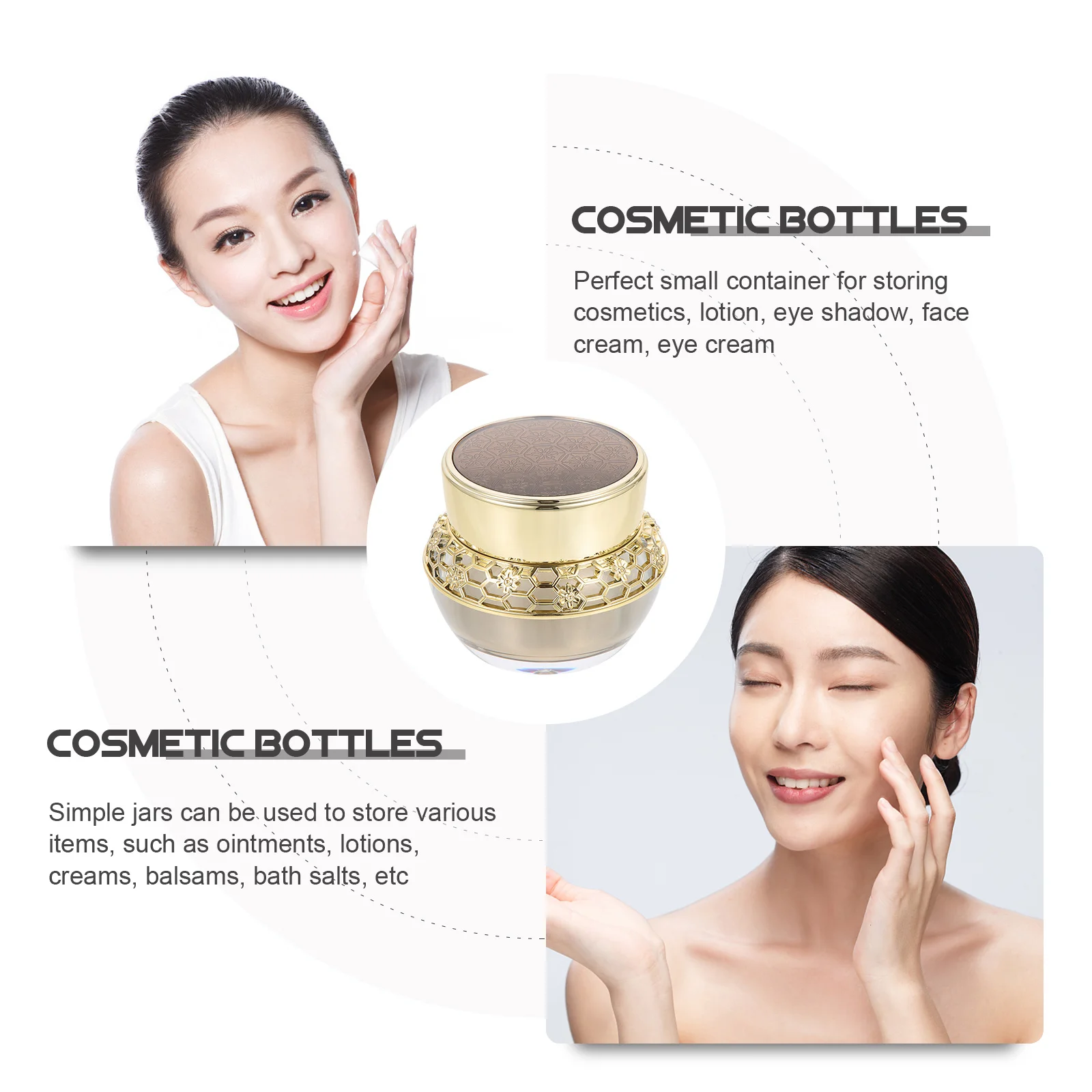 

Face Cream Container Small Cosmetics Bottle Leak Proof Refillable Travel Storage Jar For Outdoor Party Swimming Sub