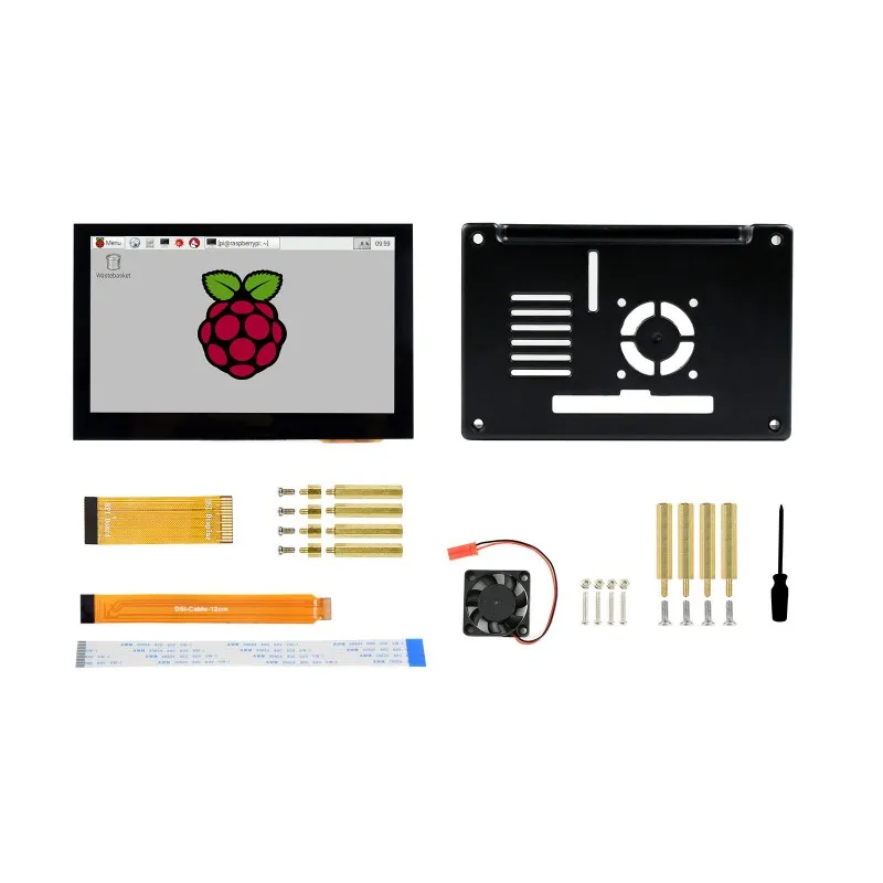 4.3 Inch Capacitive Touch Display For Raspberry Pi 4B 5 DSI Interface 800x480 IPS Screen With Protection Case