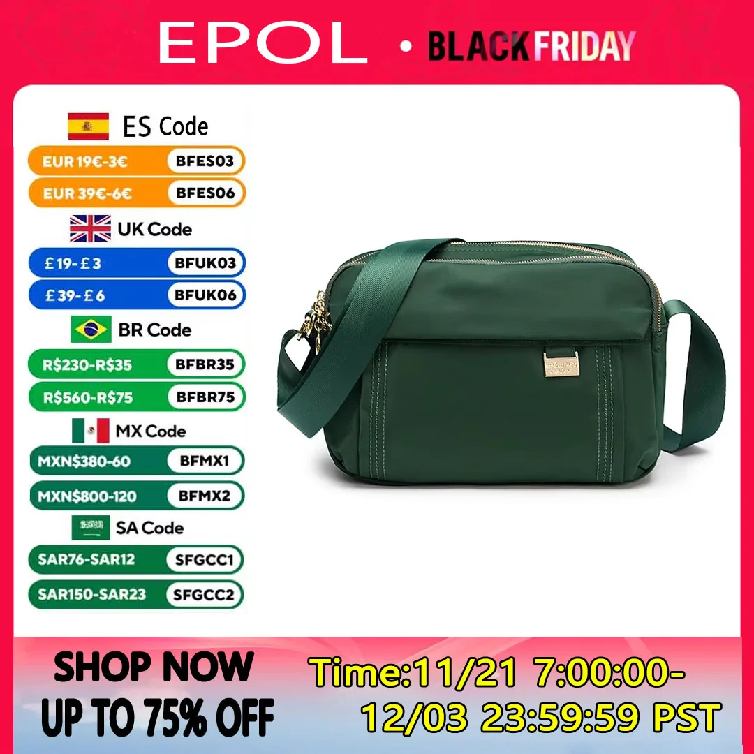 Epol Shoulder Crossbody Bag For Women 2024 New Waterproof Nylon Purse Bag Simple Wild Canvas Ladies Oxford Messenger Bag 6013-06