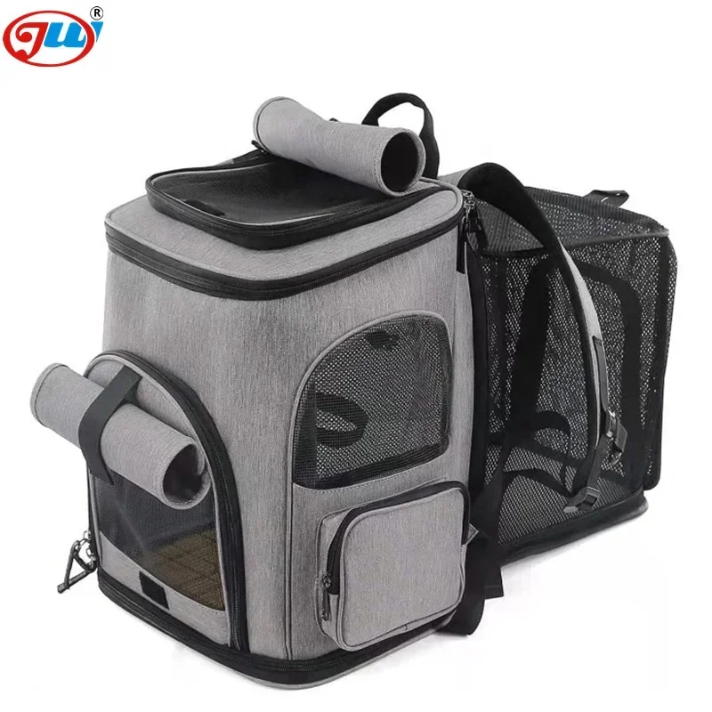 stock storage Pet Carrier Expandable Backpack for Small Cats Dogs, Breathable Foldable Cat Carrier Backpack, Airline-Approved