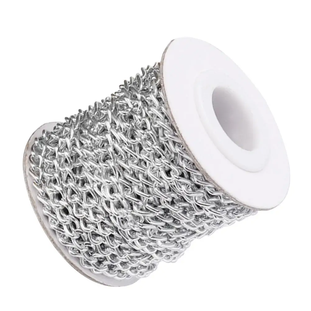 

Aluminium Chain Silver 5x3mm Diameter 1mm Wire DIY Crafts Bag Chain Jewelry Handbags Accessories Twisted Link Shoulder Crossbody