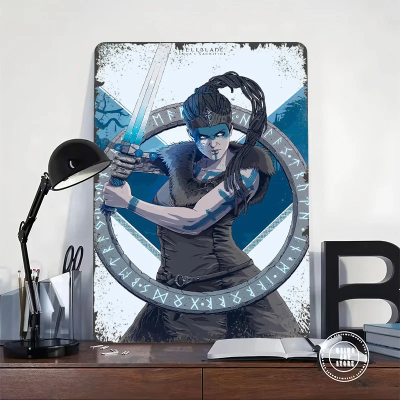Game Hell Blade Personalized 3D Textured Metal Poster Wall Art Tinplate Sign for Bedroom Decorations Vintage Interior Wand Deko