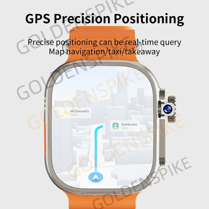 ساعة ذكية GOLDENSPIKE S10 Ultra MAX 4G أندرويد الذكية مع 448*528 180 °   كاميرا دوارة GPS WIFI Video Call NFC App تنزيل