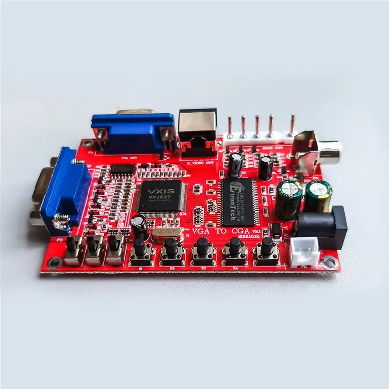 ABUO VGA to CGA CVBS S Video Converter Board High-Resolution to Low-Resolution Game Video Conversion Card 800x600