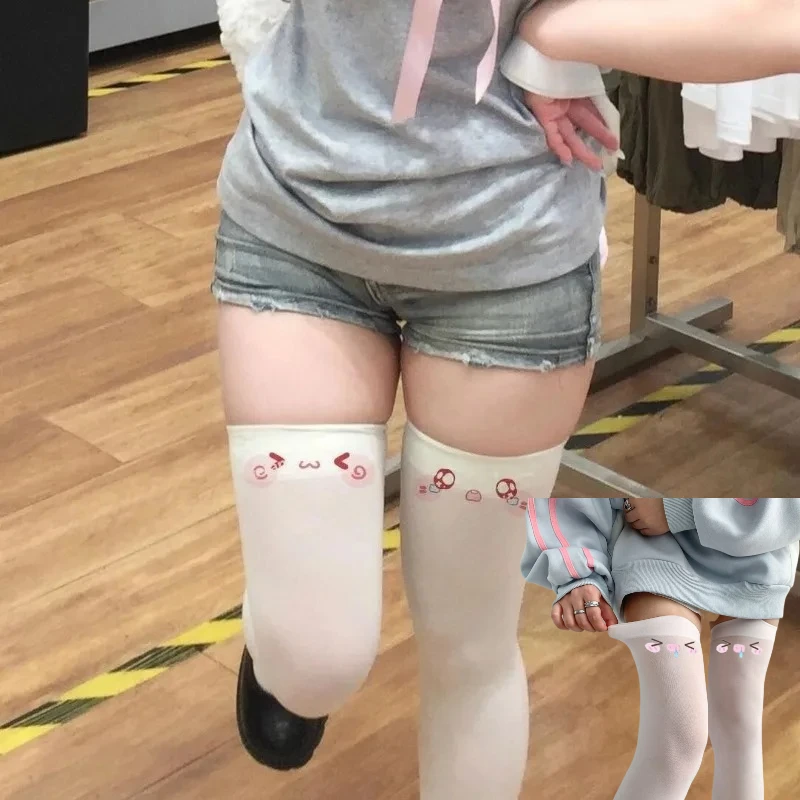 

Printed Cartoon Stockings Women Y2k Girls Knee High Socks Thigh High Stockings JK Lolita Kawaii Thigh High Socks Women Stockings