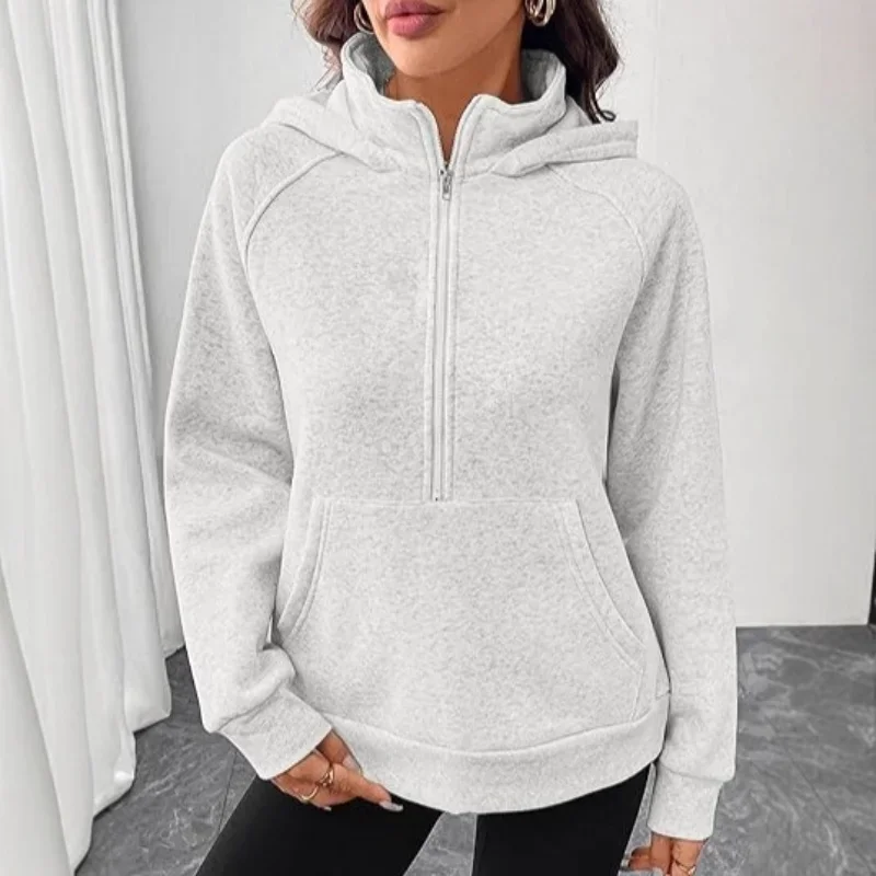 Damen-Kapuzenpullover im europäischen Stil, Herbst und Winter, neuer Stil, Stehkragen, Kapuzen-Design, französisches Sweatshirt, modisches, vielseitiges Oberteil