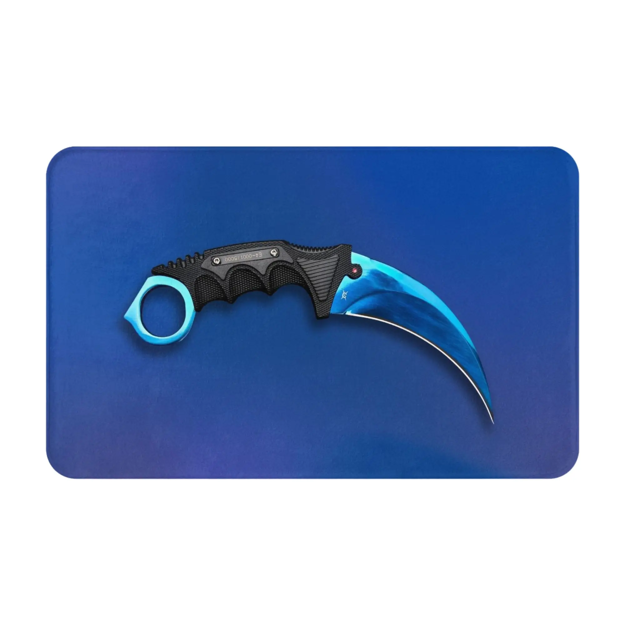 Blue Gradient Karambit Knife Art Non-slip Doormat Kitchen Mat  Entrance Indoor Home Decor