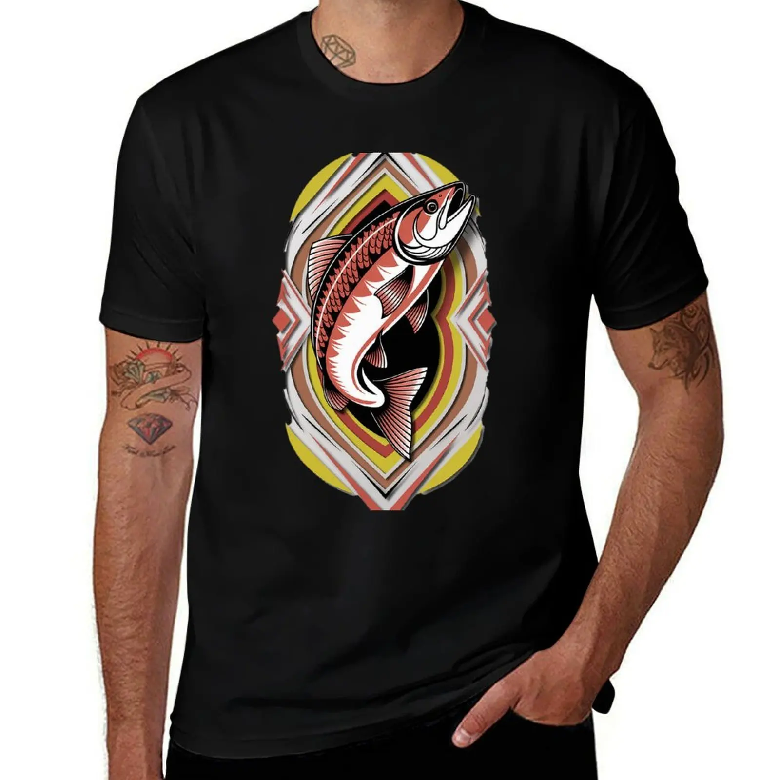 

Tribal Salmon #1 T-Shirt anime clothes shirts graphic basketball graphic tees fruit of the loom mens t shirts