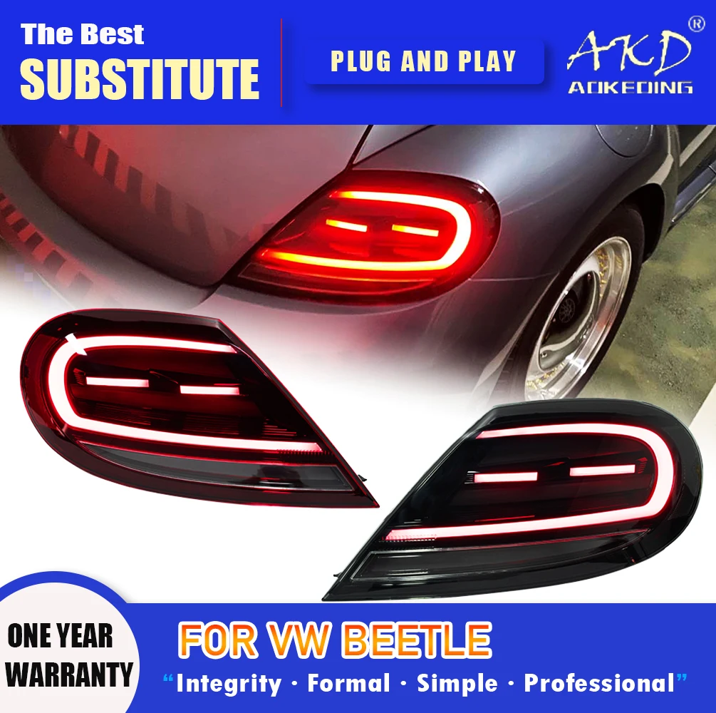 

AKD Tail Lamp for VW Beetle LED Tail Light 2013-2021 Beetle Rear Fog Brake Turn Signal Automotive Accessories