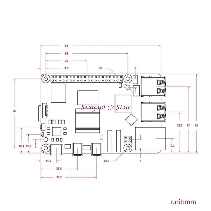 N3UC 4GB 8GB Development Board GPU@800MHz LPDDR4X-4267 for RPI 5 Development Board