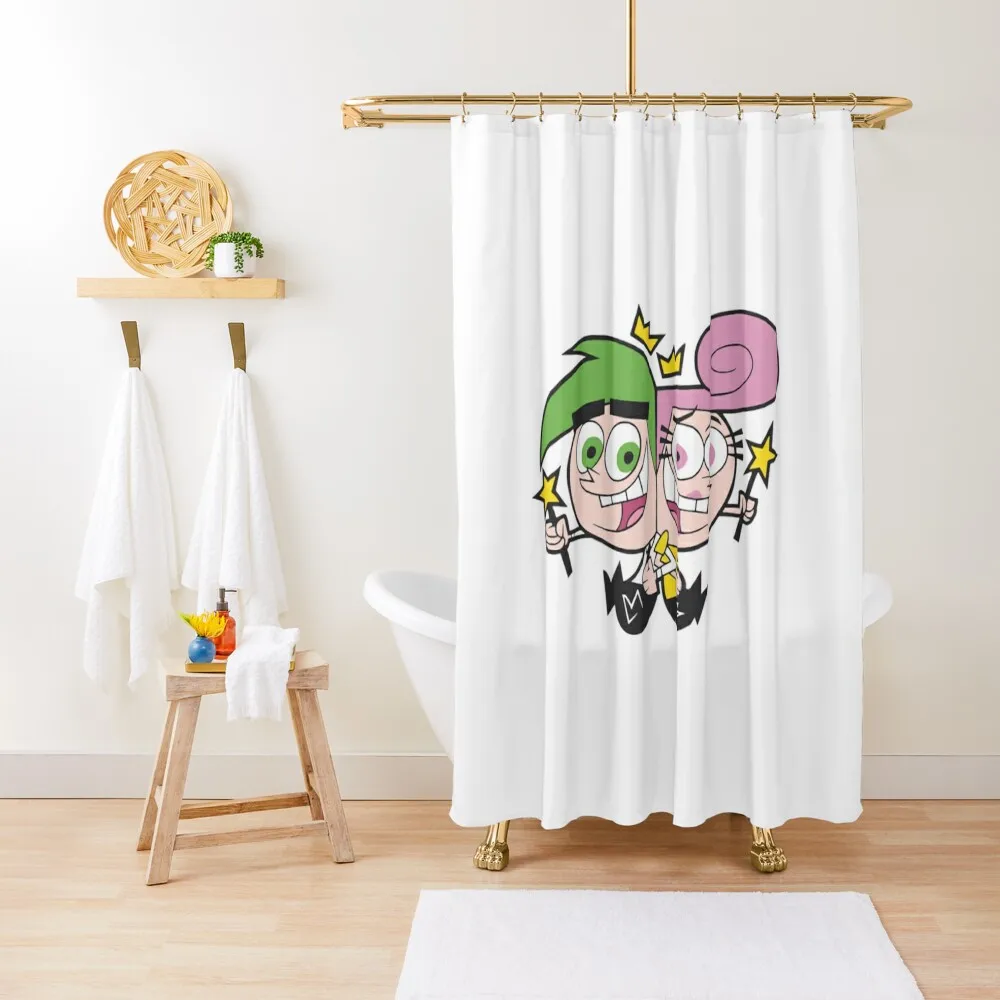 

Wanda Fairly Odd Parents,Fuuny Cosmo And Wanda Shower Curtain Washable Waterproof Fabric Shower In The Bathroom Curtain