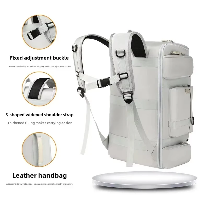 Custom Large Capacity Journey Multifunction Travel Backpack Wet and Dry Separation Shoulder Bags print logo Outdoor Backpack