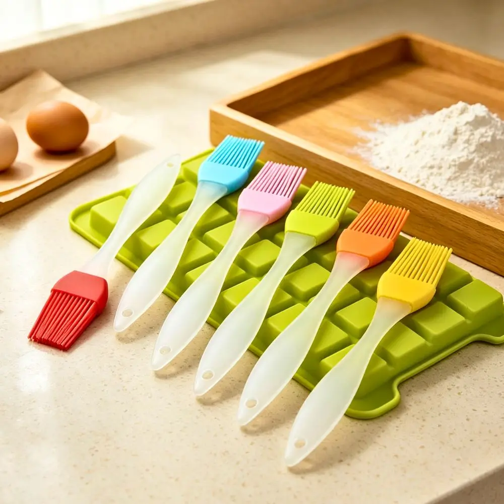 3/6/20pcs Non-stick Silicone Oil Brush Random Color Basting Kitchen Utensil for Baking Cooking Barbecue YMY