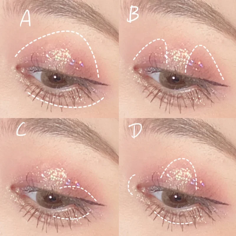 لوحة ظلال عيون مكونة من 7 ألوان مع لؤلؤ لامع ناعم وألوان أرضية غير لامعة وتسليط الضوء على دودة القز الكذب للمكياج #2