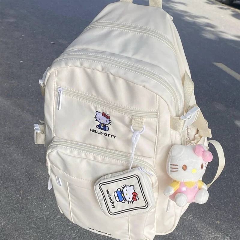 Sanrio Student Schoolbag Hello Kitty Anime Kawaii Student Cute Cartoon High-Capacity Stationery High-Capacity Backpack Toys Girl