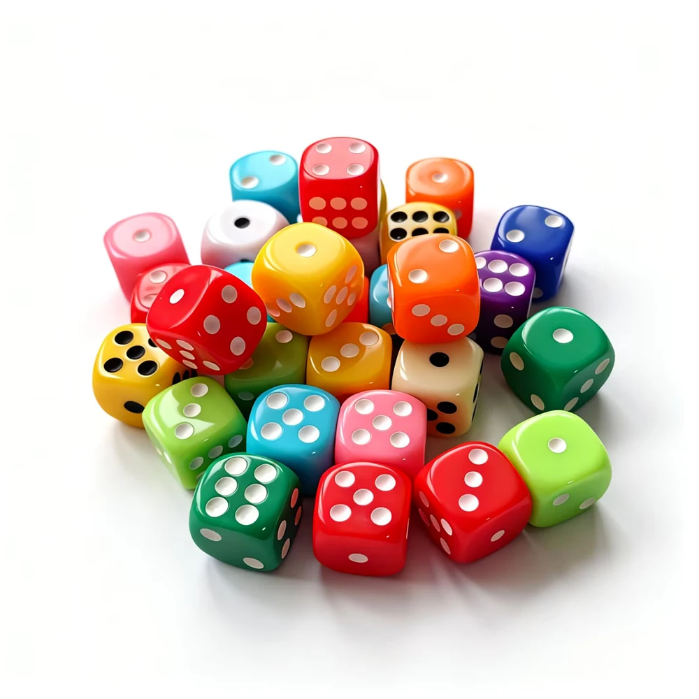 10pcs/Pack Colorful Dice #14 Acrylic Round Corner Cubes 14mm Dot Drinking Game Dice Accessories