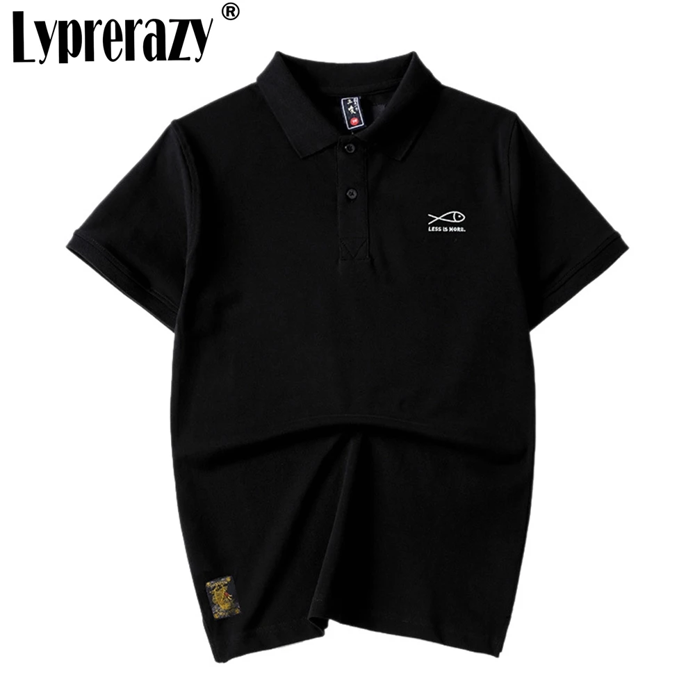 Lyprerazy Less Is More Embroidery Men's Breathable Short Sleeve POLO Shirt Sports Casual Couple Men's Top