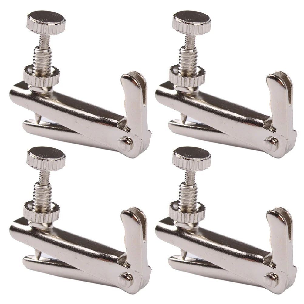 

4pcs Violin String Adjuster Fine Tuning String Fine Adjuster Tuners for Violin Size L (Silver) Violin Fine Tuner