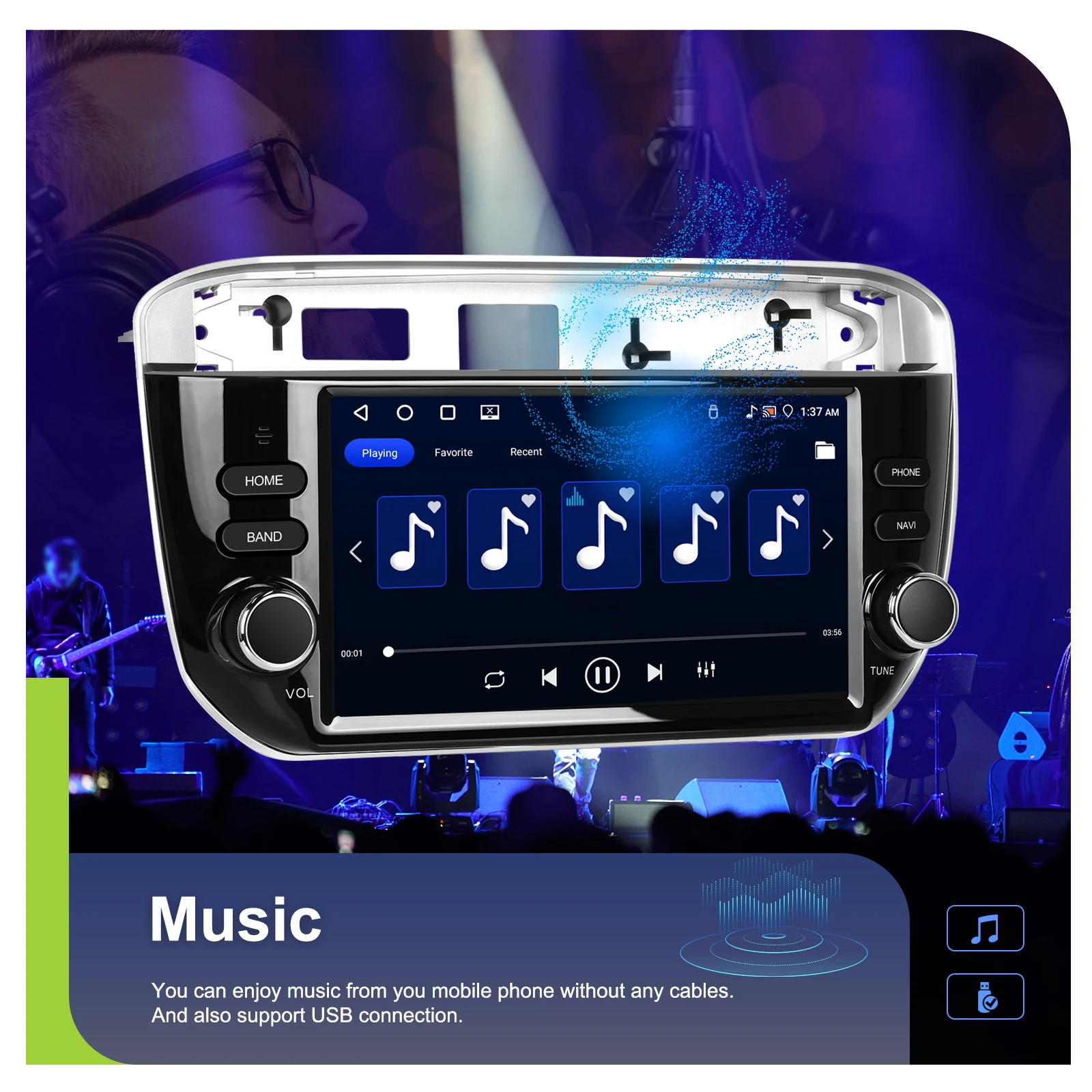 Podofo 2DIN 4+64G Android Autoradio für FIAT Punto 2012–2016 Auto-Multimedia-Player Carplay Android Auto GPS Mirror Link USB – Detail 16