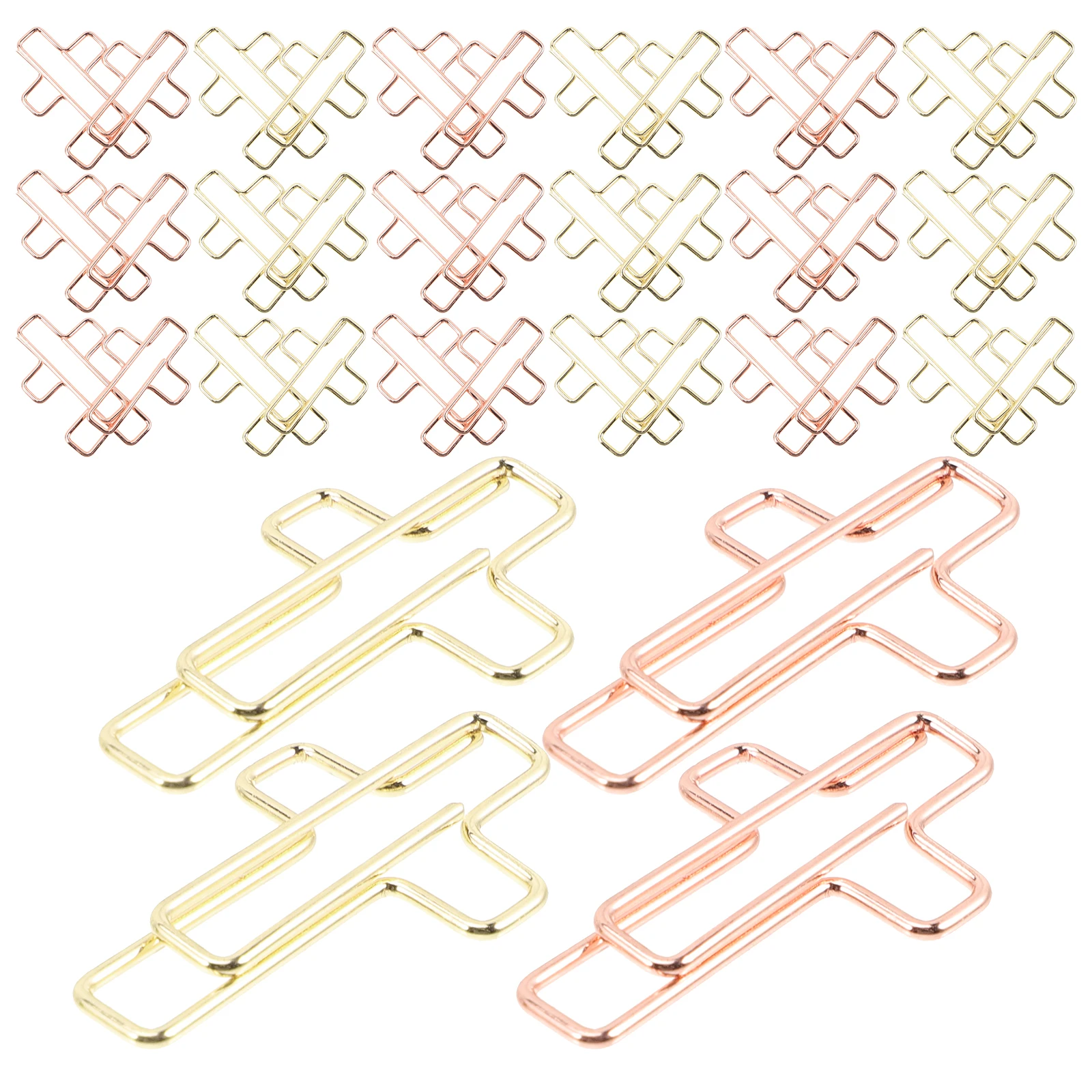 

20pcs Cross Shaped Paper Clips Rose Gold Metal Bookmarks Office Supplies Student Reading Markers Bible Holder DIY Accessories