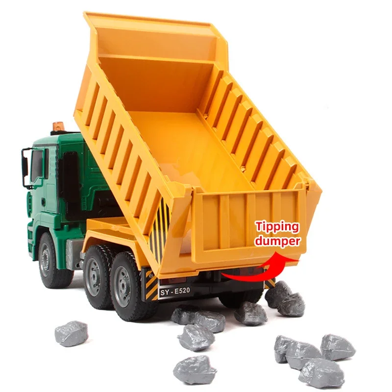Caminhão basculante duplo e rc e520 1/20 carros caminhões 2.4g rádio controlado veículo de engenharia brinquedos para crianças meninos crianças adultos