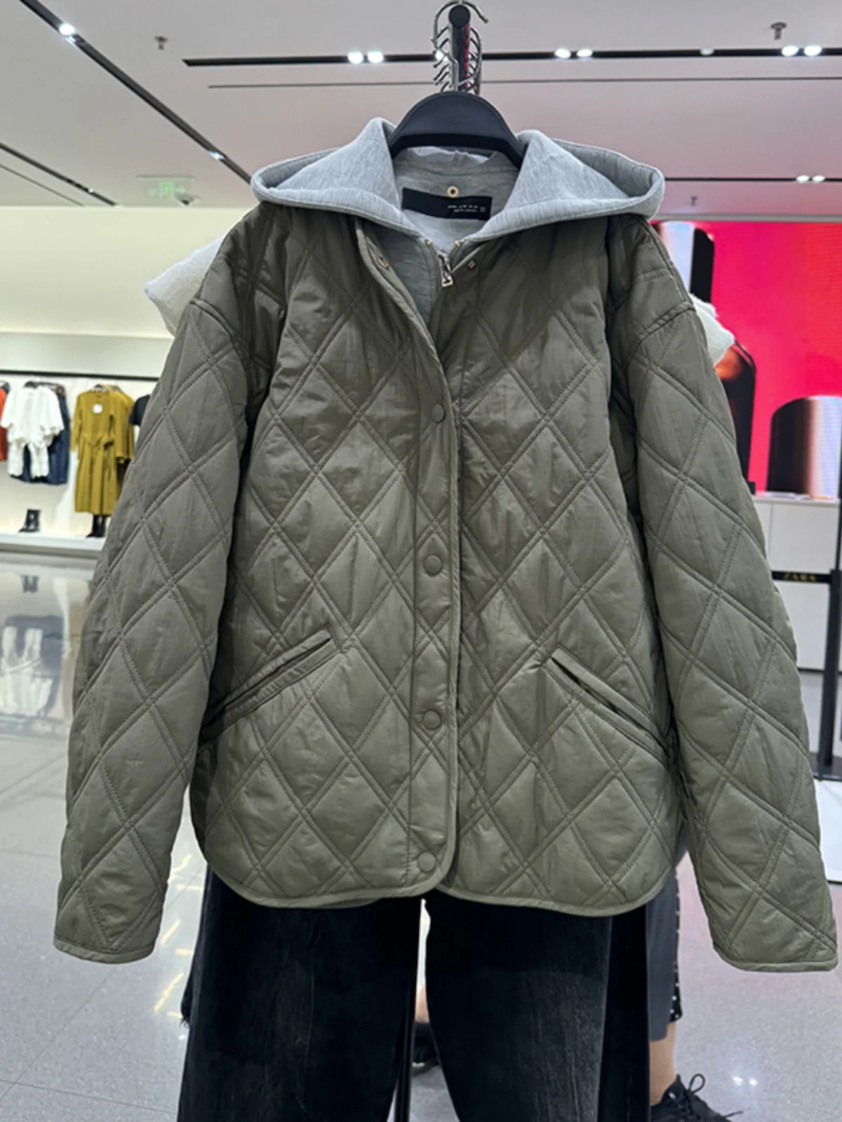 

URCACHE Autumn Winter New Women's Hooded round Neck Long Sleeve Cotton Jacket Coat Detachable Street Style Loose Fit Zipper C...