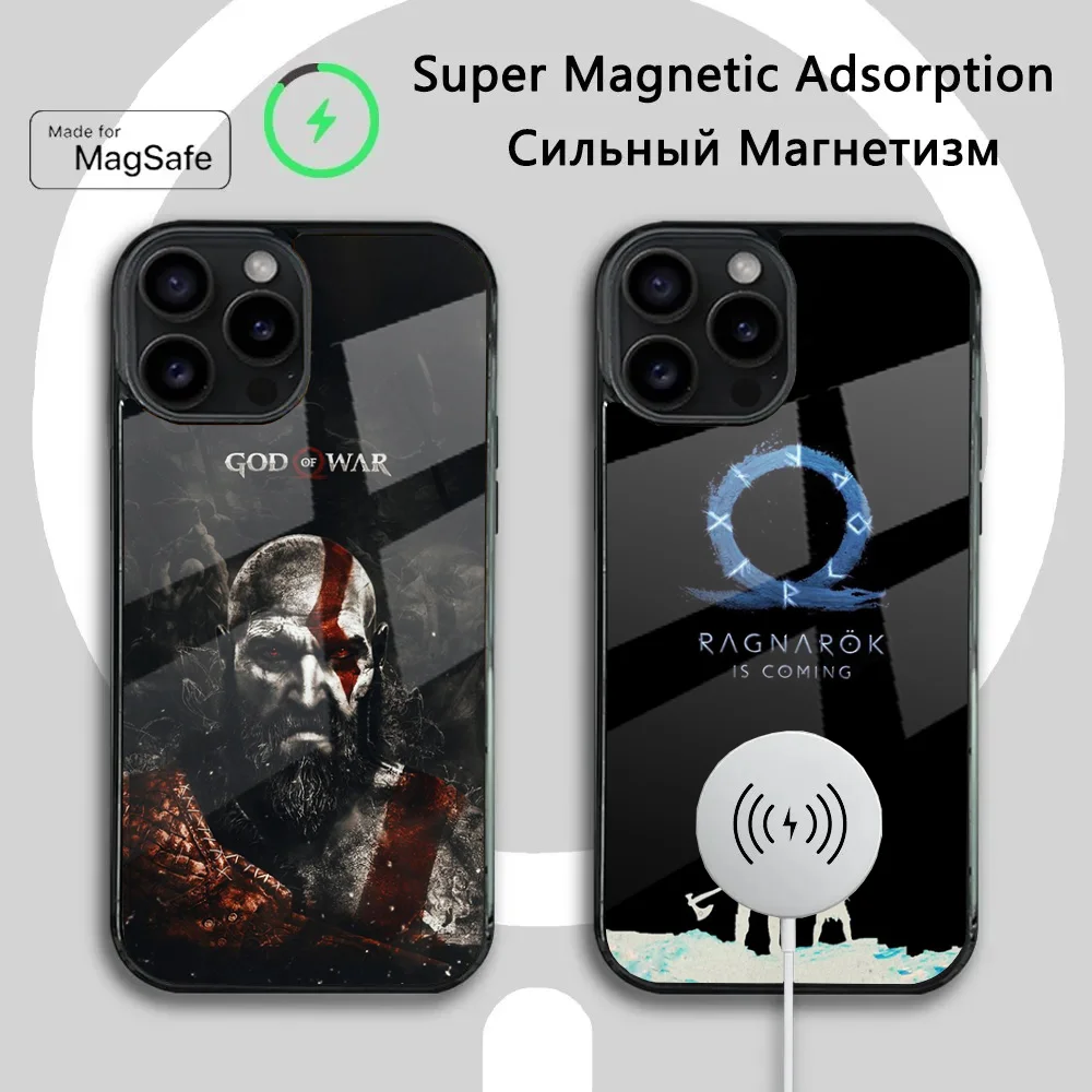 God Of War Ragnarok game Phone Case For iPhone 16 15 14 13 12 11 Plus,Pro,Max Mini Magsafe Magnetic Wireless Charging