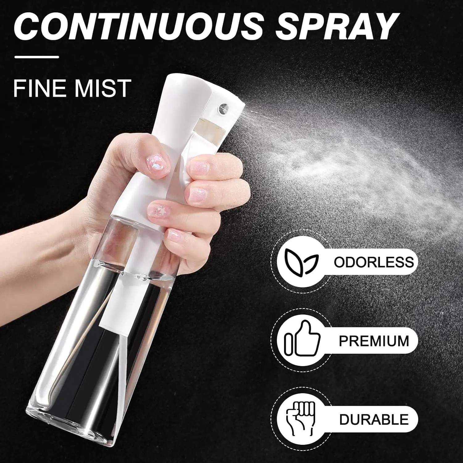 Continuous Spray Bottle for Curly Hair for Hairstyling for Garden Plants Home Essentials Mister Sprayer For Perfume