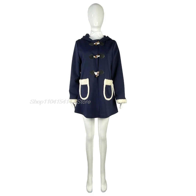 Disfraz de Anime SPY Anya Forger, chaqueta azul oscuro, abrigo con capucha, uniforme, accesorios familiares, ropa de Halloween para niñas y estudiantes