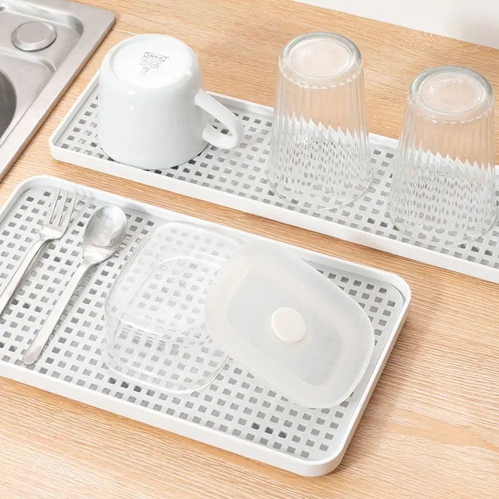 Hot Fruit Dryer Tray Tableware Rectangle Dish Racks Double-Layer Plastic Drainage Rack Sink Drying Rack.