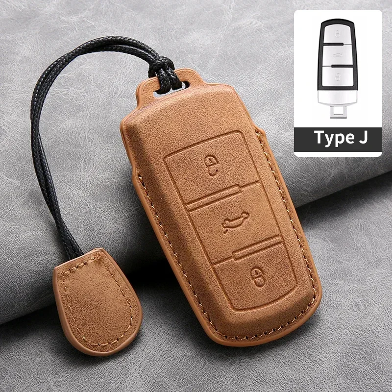 Car Key Cover for Volkswagen VW CC Passat B6 B7 Passat 3C CC Maogotan R36 B5 B7L Leather Car Key Case Cover