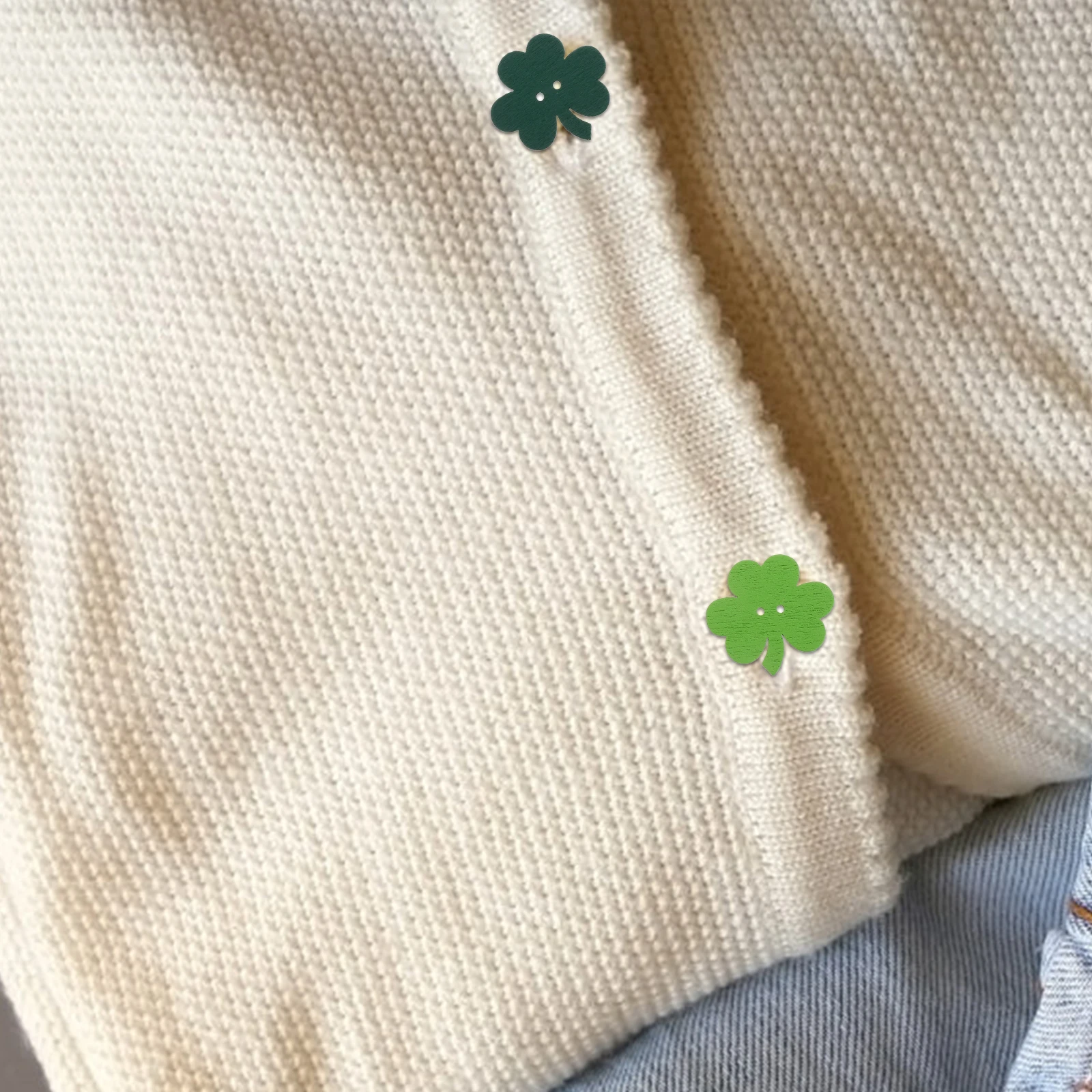 

50pcs Lucky Wood Buttons Irish Shamrock Design St Patrick'S Day Party Decorations Sewing Crafts Diy Accessories