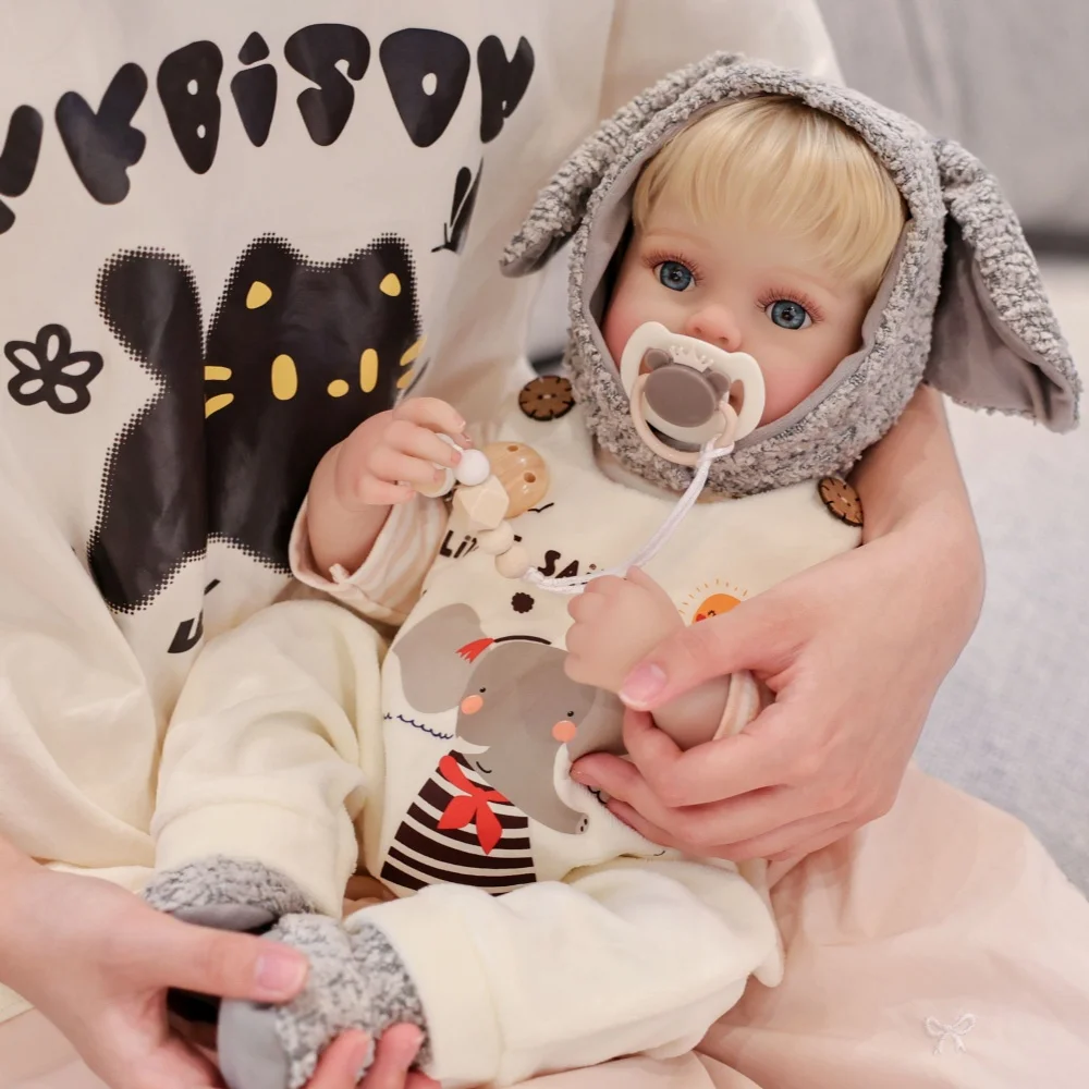 

Cloveray, оригинальная 20-дюймовая реалистичная виниловая кукла Reborn всего тела, подвижная конечности, супер реалистичная супровождающая кукла, подарок для ребенка