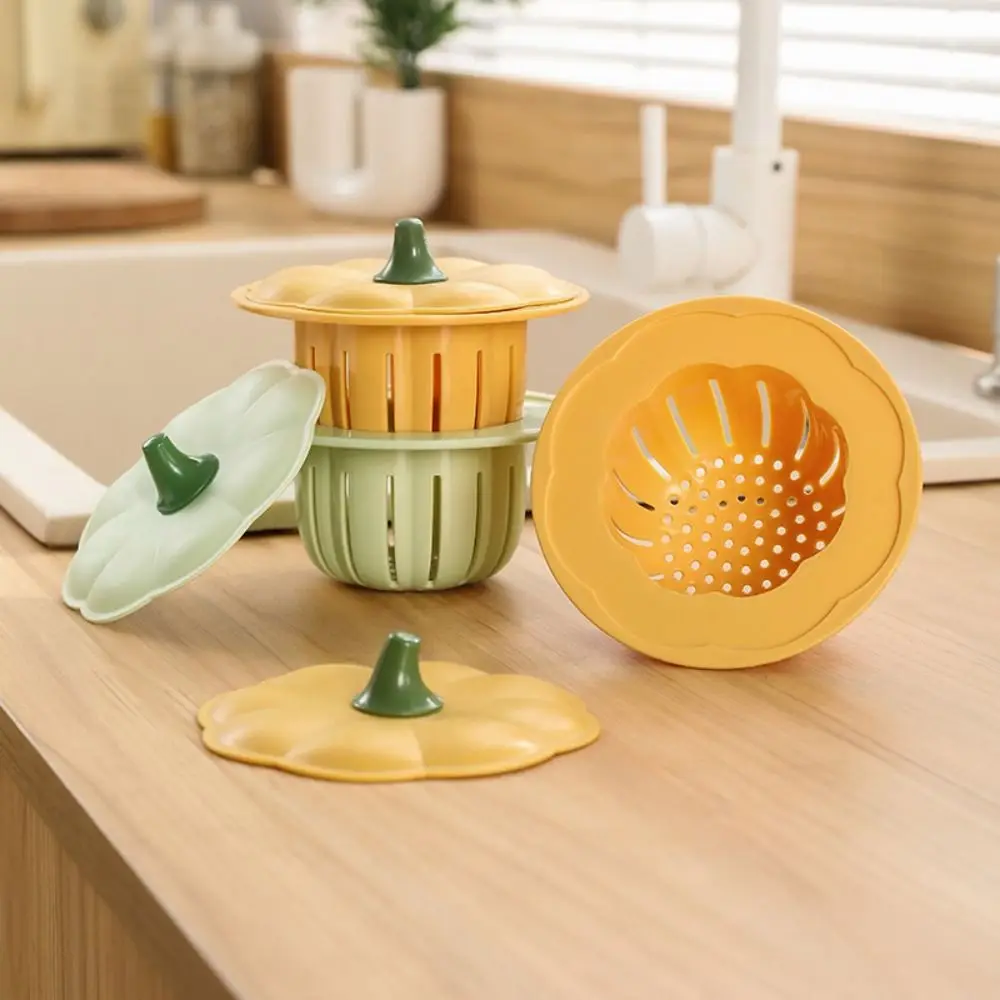 New Pumpkin Sink Drain Strainer 2-IN-1 Bathtub Stopper Garbage Filter Drain Basket Accessories Kitchen Sink Filter Sewer Stopper