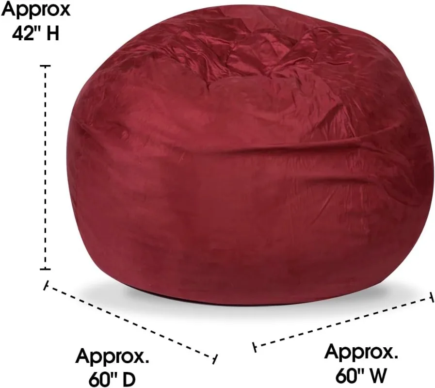 Bean Bag Chair, 5ft, Lounge Chair with High-Density Foam, Reading Chair with Microsuede Cover, Bedroom Chair