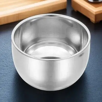 Professional Stainless Steel Shaving Bowl Elegant Simple Design Non Slip Stable Base Portable Shave Bowl Men Accessory