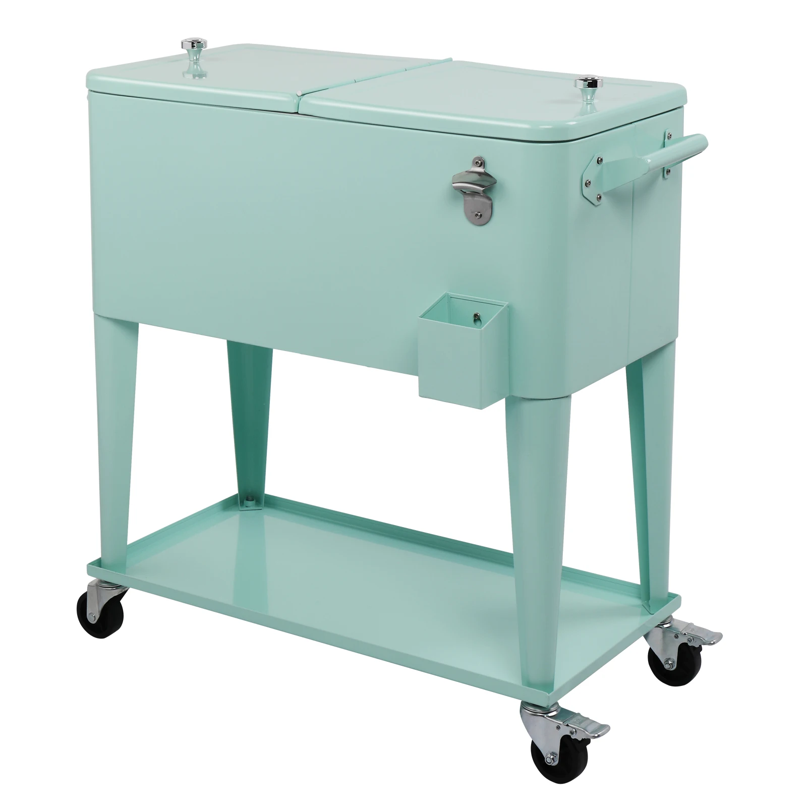 91*84.5*38.5cm Rectangular Plastic Box Frozen Insulation Cart Mint Green