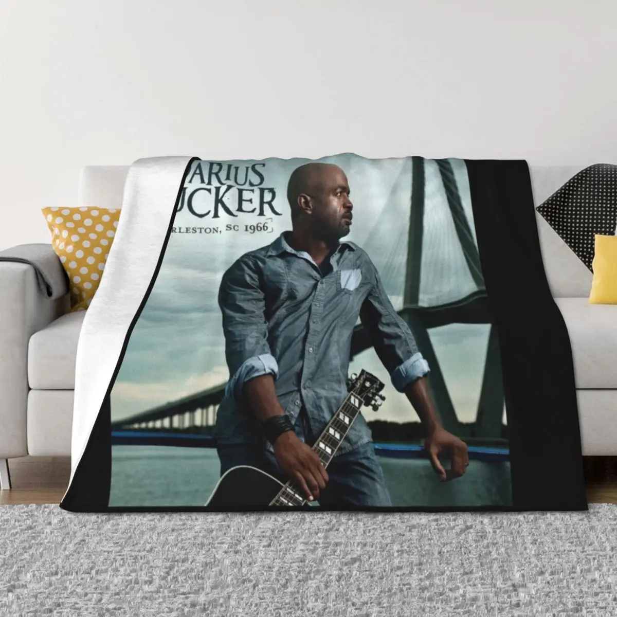 

Charleston sc 1966 Throw Blanket Shaggy Plaid on the sofa Retros Stuffeds Blankets