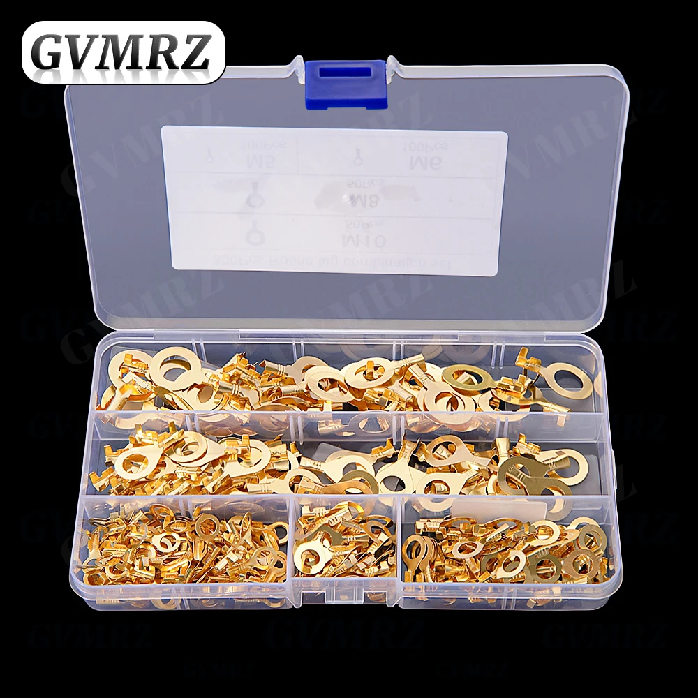 150 ~ 540 Uds M3/M4/M5/M6/M8/M10 terminales de anillo ojos terminales de engarzado de cobre conexión de Cable Kit surtido no aislado