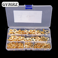 150~540PCS M3/M4/M5/M6/M8/M10 Ring Lugs Eyes Copper Crimp Terminals Cable lug Wire Connection Non Insulated Assortment Kit