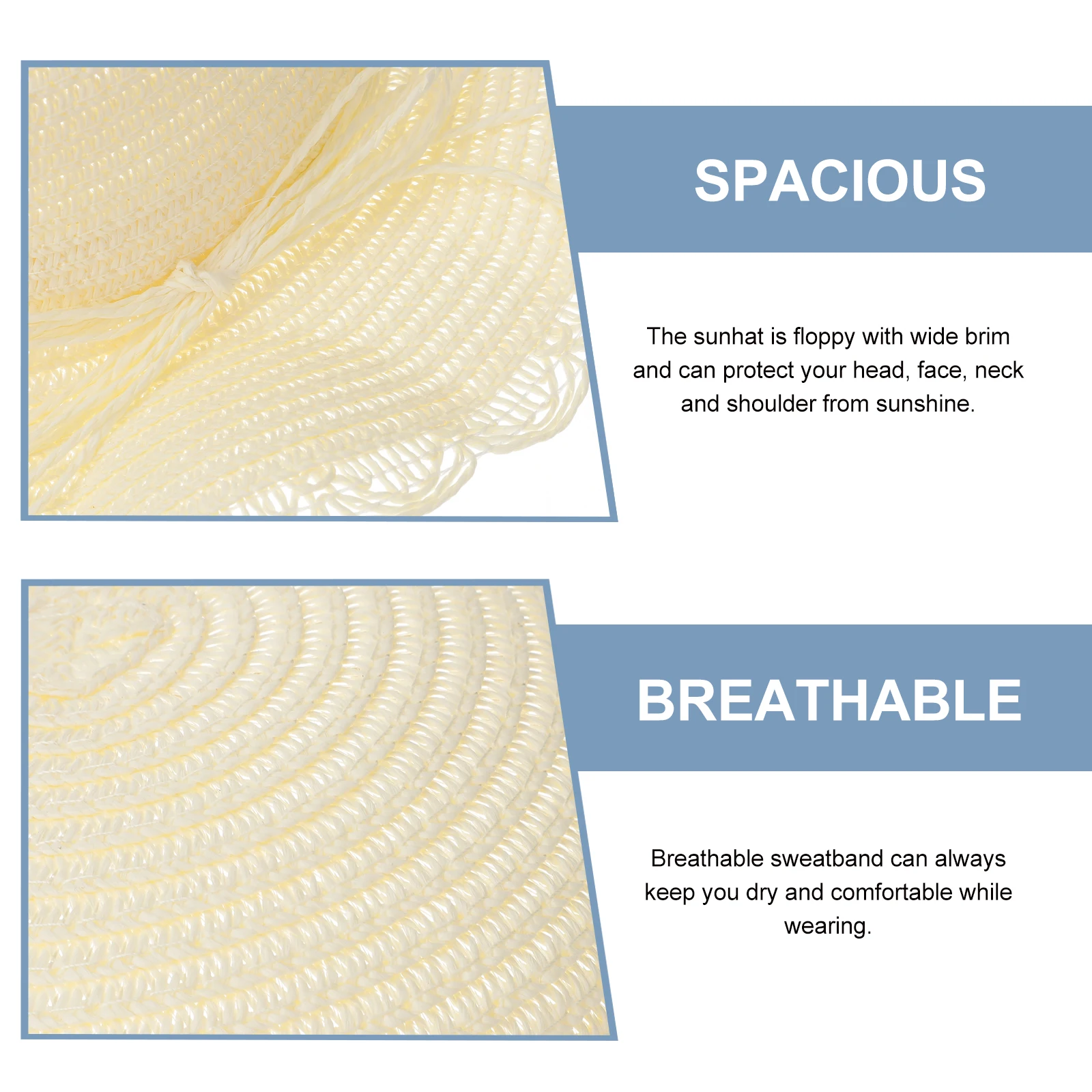 

1Pcs Children Sun Hat Wide Brim Straw Kids Hat Milky White Floppy Design Breathable Sweatband Sun Protection for Summer