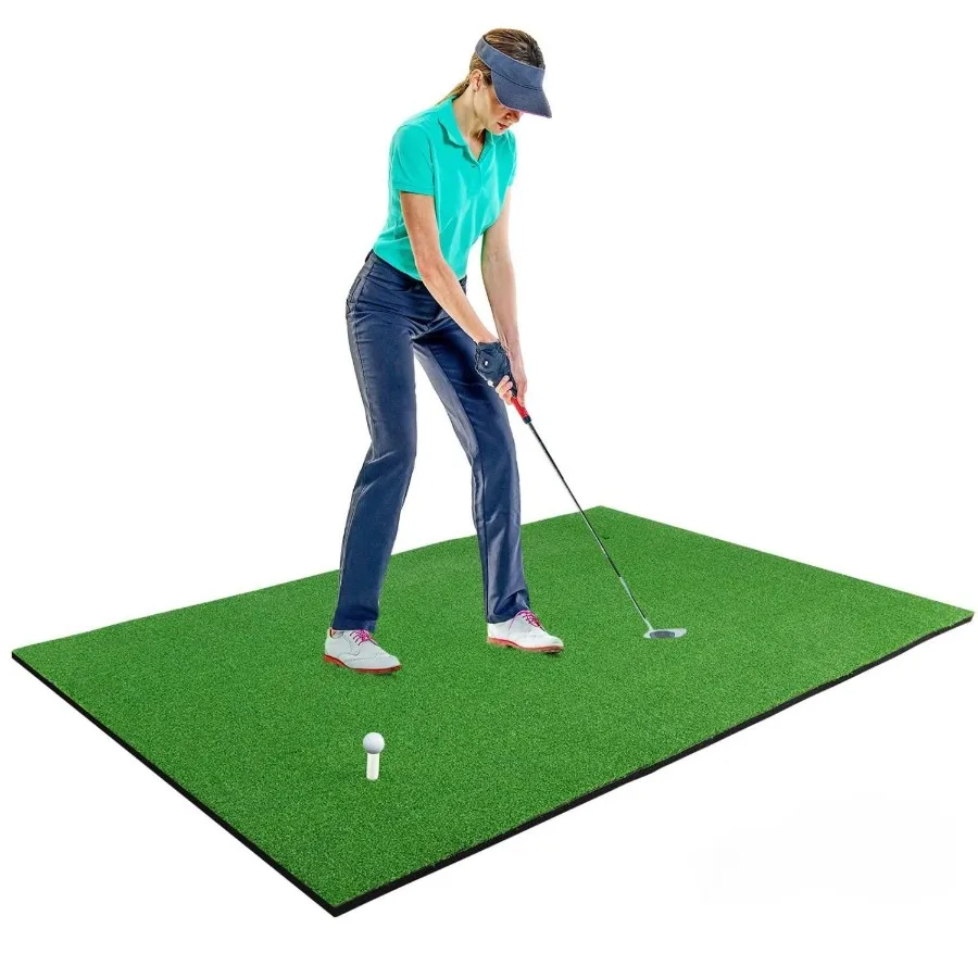 

Golf Hitting Mats 3.8'x5' Artificial Turf Training Mat for Indoor Outdoor Swing Practice