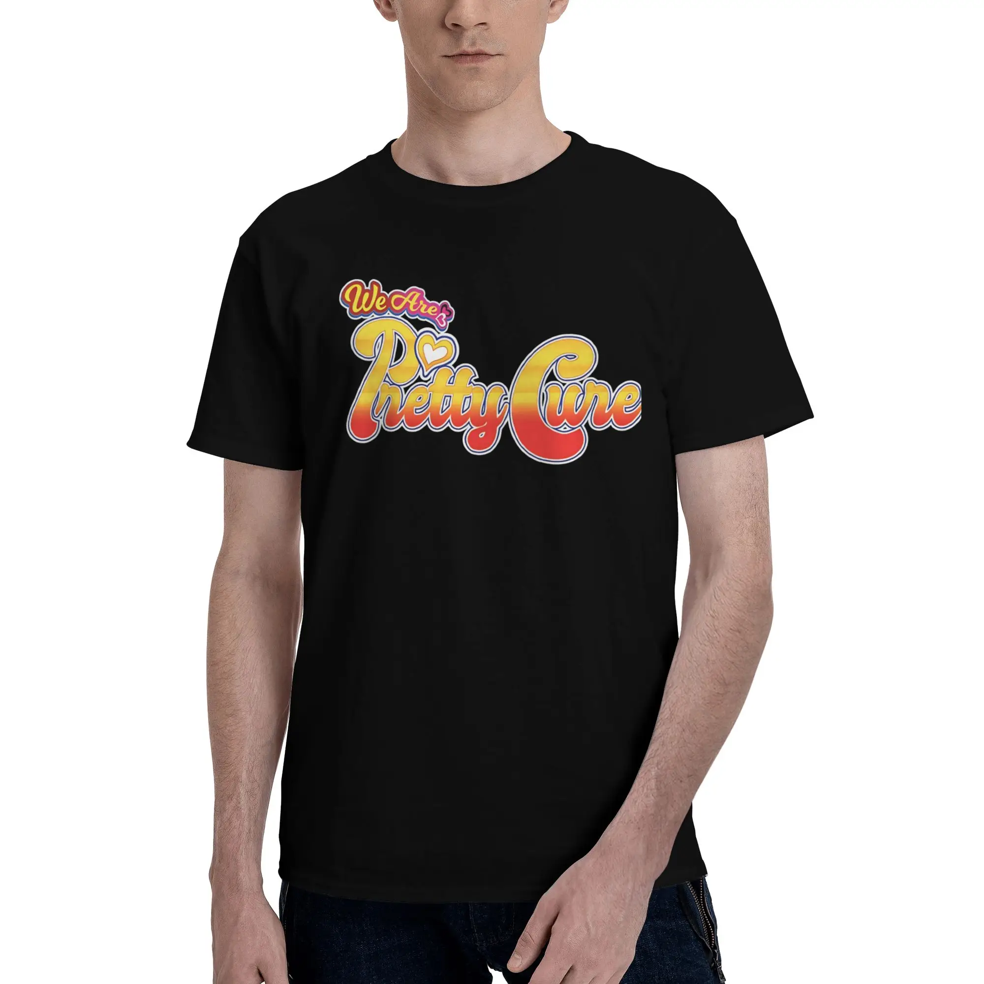 We Are Pretty Cure  Funny Graphic 100% Cotton T-Shirt Bandai Pretty Cure Tops Tees For Men