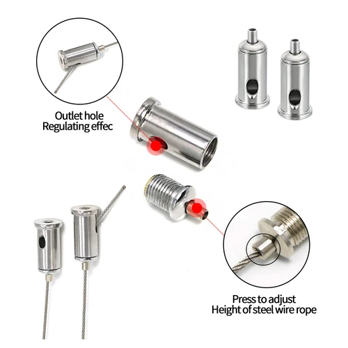 Imagen 2 del producto Abrazadera de Cable de acero ajustable, accesorios de iluminación DIY, accesorios de Hardware para lámpara colgante, suspensión, 2-20 piezas