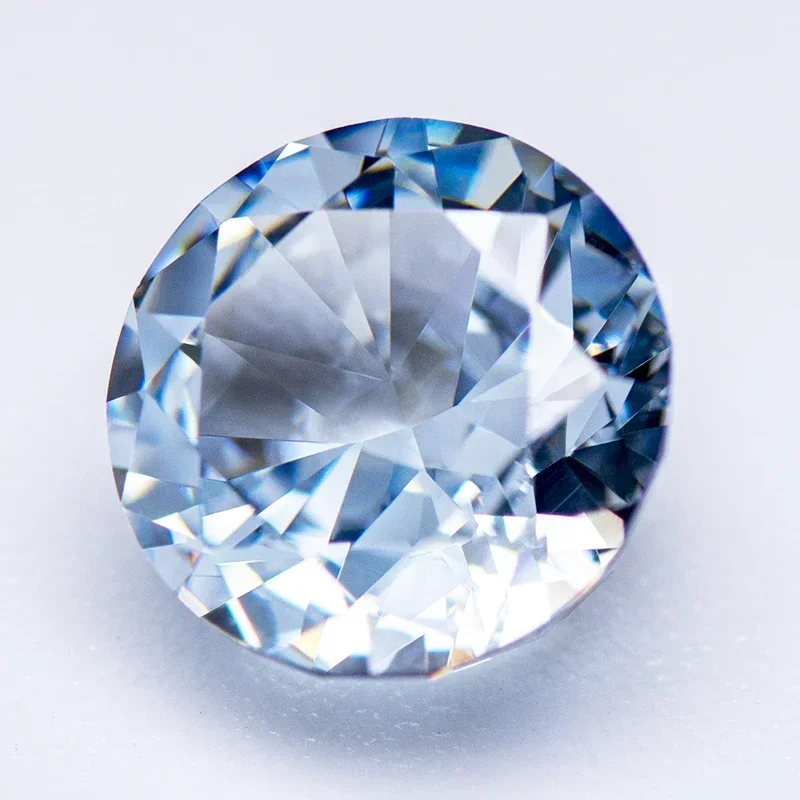 Z-Hot Sell Cubic Zirconia Special Rose Cut Light Fancy Blue Color Gemstone Bead Wholesale and Retail  Diy 4 Prong Tragus Earring
