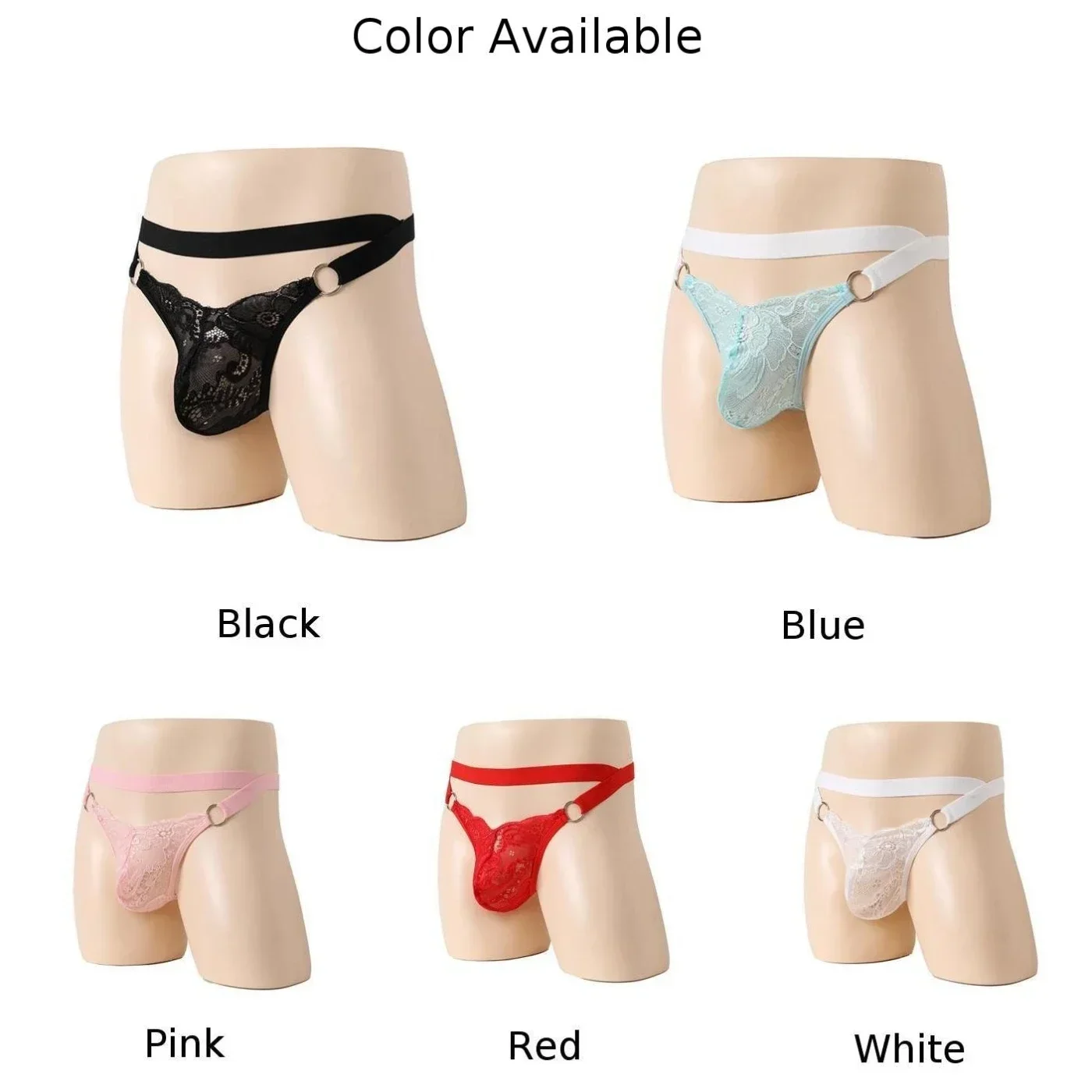 Mens Backless G-String Briefs Lace See Through Underwear Sissy Crotchless Panties Gay Erotic Lingerie Thin Elastic Underpants