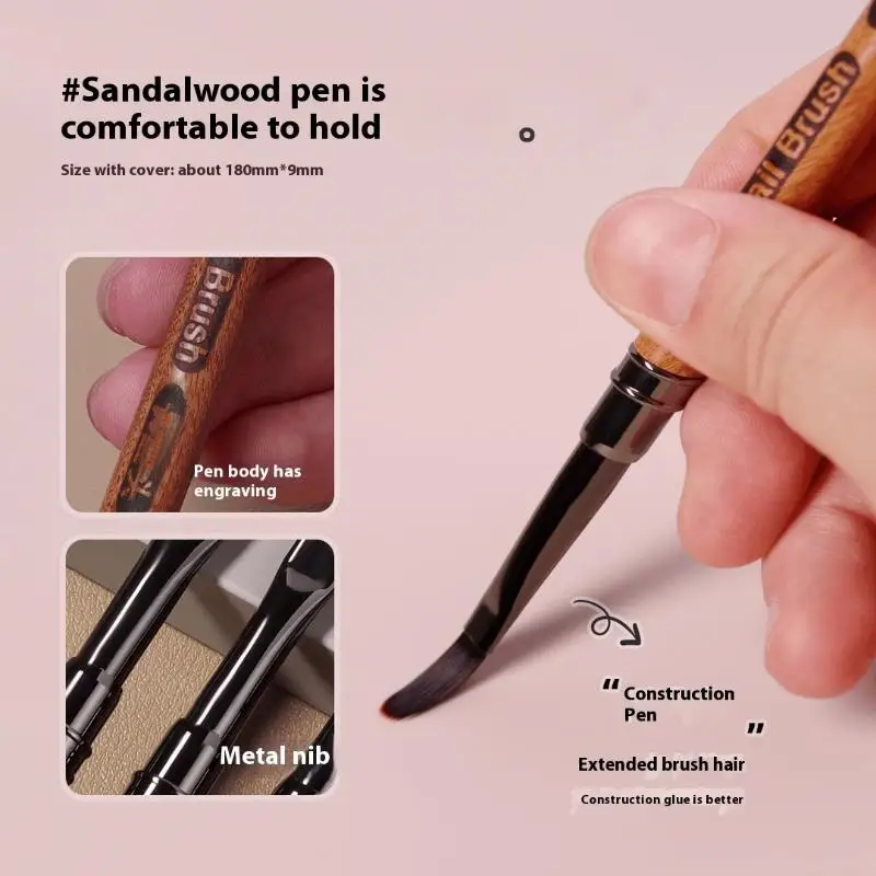 خشب الصندل التفاصيل مسمار الفن القلم تمديد فرشاة مسمار البناء القلم لوحات عالية الجودة القلم مسمار العلاج بالضوء القلم أدوات الأظافر
