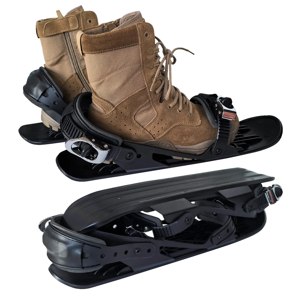 

Мини-лыжные коньки для взрослых, зимние короткие регулируемые крепления, портативная лыжная обувь, сноубордические лезвия для зимних видов спорта