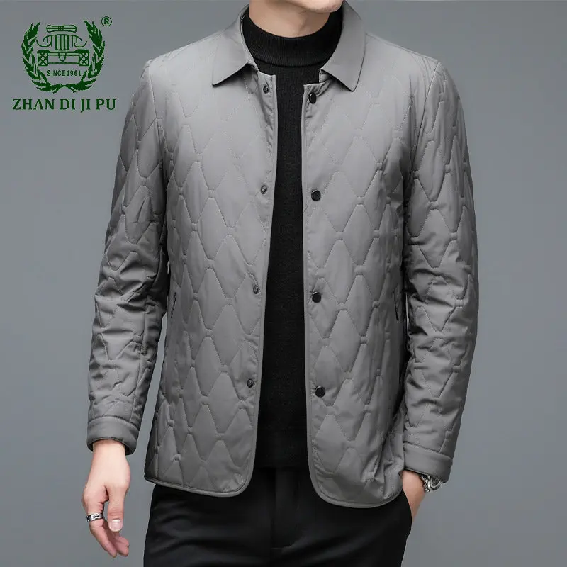 

Men's Lapel Jackets Business Casual Simple Solid Color Vintage Jackets Fashion High Quality Warm Slim Winter New Parkas for Male